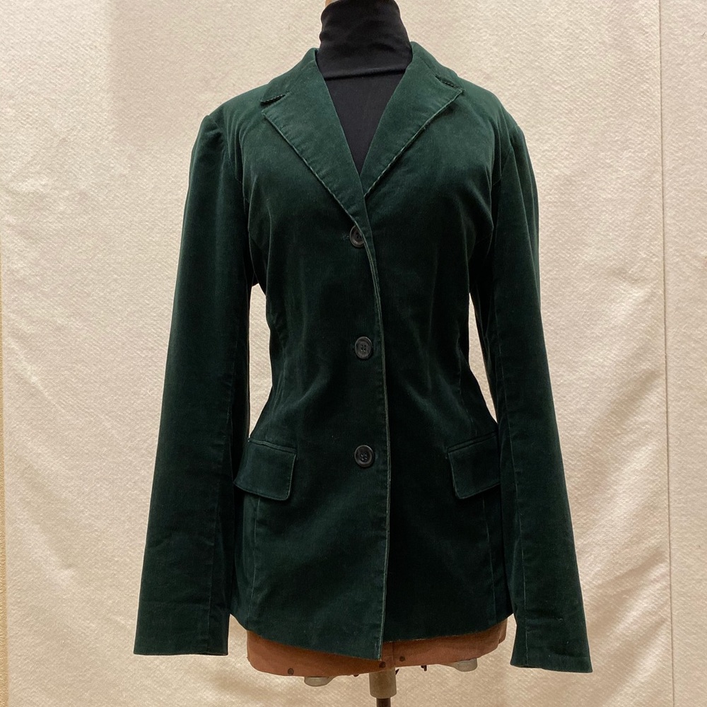 Forest Green Thin Wale Corduroy Blazer.